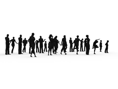 Silhouette folla