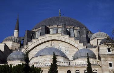 Fototapeta na wymiar Dome of Suleymaniye Mosque, Istanbul.