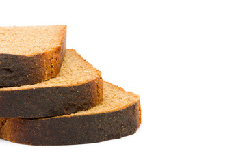 Bread slice isolated on white