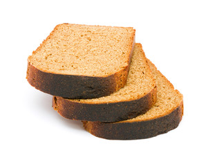 Bread slice isolated on white