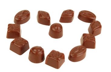 Chocolate candies heart