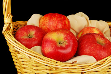 Autumn basket with apples.