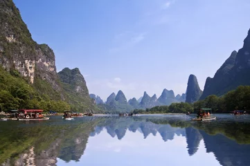 Gordijnen Li-rivier, Guilin-regio - Guangxi, Zuid-China © Delphotostock