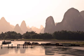 Selbstklebende Fototapete Guilin Li-Fluss, Region Guilin - Guangxi, Südchina