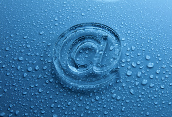 abstract E-mail on liquid bubbles for website