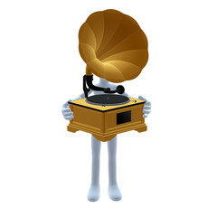 3D Guy Wtih A Phonograph