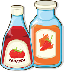 sauce bottles