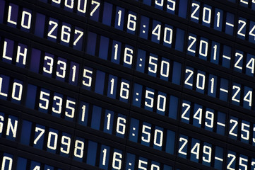 Airport information board.