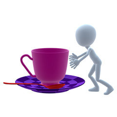 3D Guy Wtih A Tea Cup