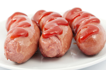 sausages on a plate