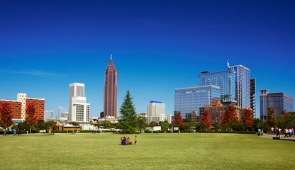 Park and skyline. Atlanta, GA.