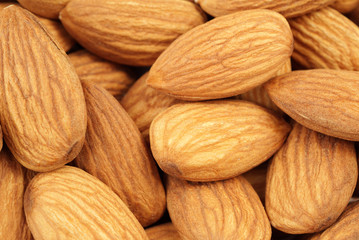 Close up of  fresh almonds