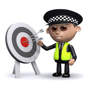 3d Police officer hits the target