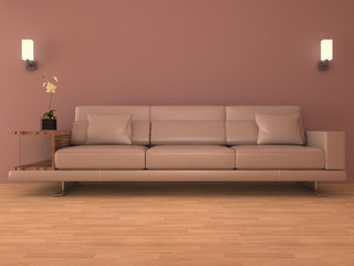Design of beige sofa