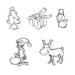 Santa Claus Present Reindeer Snowman Christmas Tree