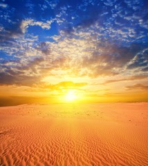 Fototapeta na wymiar majestic sunset in a desert