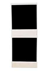 Black instant photo frames isolated on white background