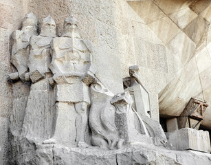 detail facade of the Sagrada Familia, Barcelona