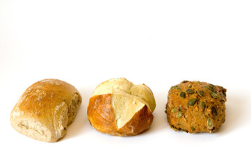 Drei verschiedene Brötchen