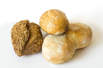 Drei verschiedene Brötchen