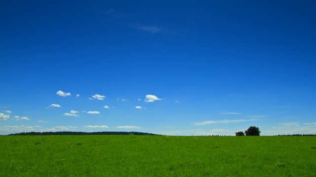 Wiese und Wolken