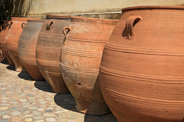 Clay amphoras from the Monastery of Agia Triada (Crete, Greece)