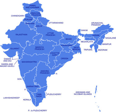India - states map