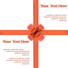 Greeting card with a pink ribbon