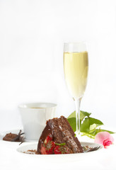 Slice of chocolate cake