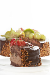 Slice of chocolate cake