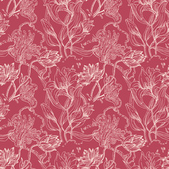 Seamless pattern with flowers
