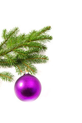 Obraz na płótnie Canvas Christmas glass ball hanging on the tree