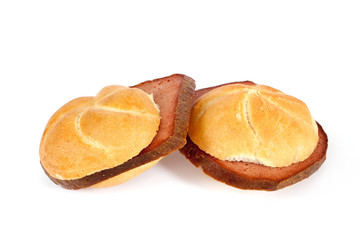 Brötchen mit Fleischkäse
