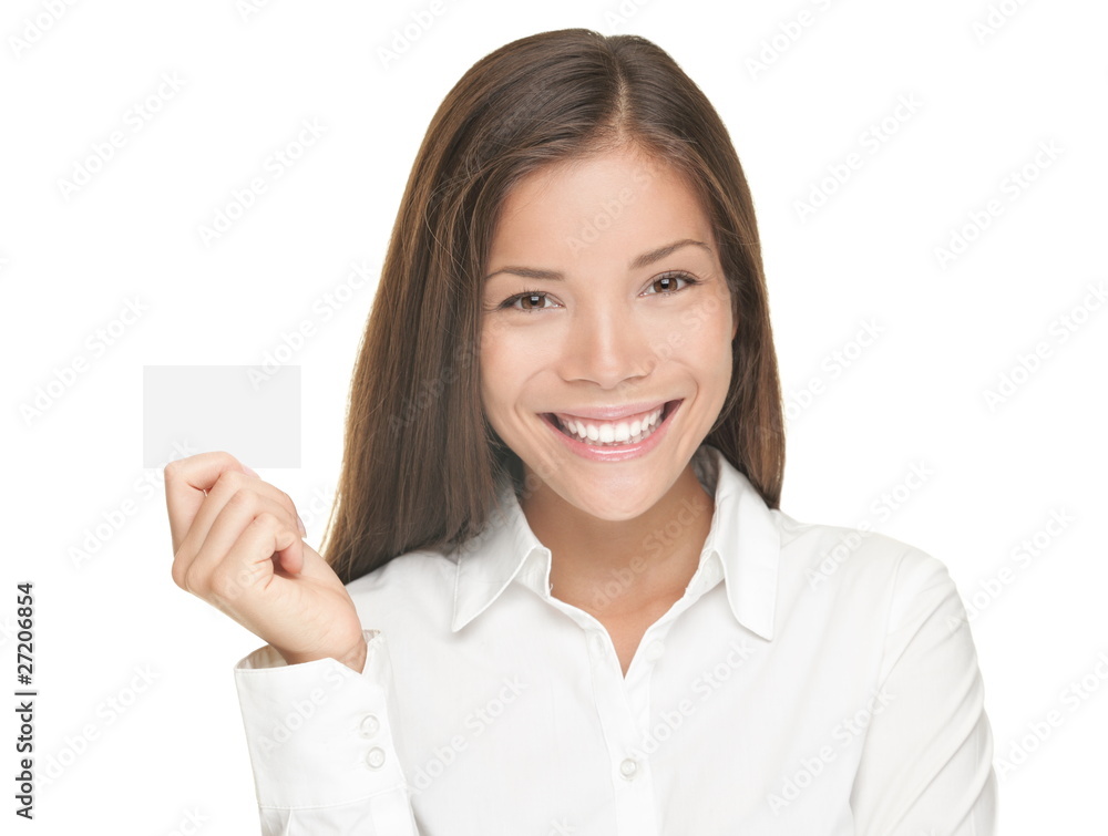 Wall mural business card woman