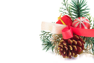 Fototapeta na wymiar christmas decoration with a pine cone