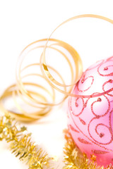 traditional pink christmas glass ball