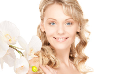 beautiful woman with white flower