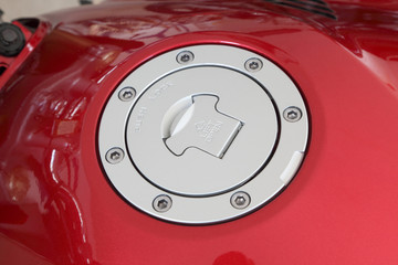 Cap of fuel tank in close up