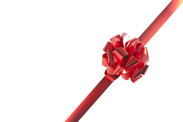 Red gift bow and ribbon