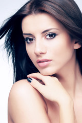 Beautiful woman with bare shoulders