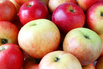 ripe sweet fresh apples at a market