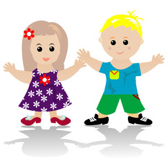 Boy and girl, happy kids