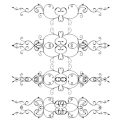 Set of ornate swirl design elements