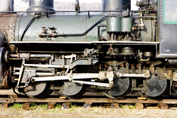 Fototapeta na wymiar detail of steam locomotive, Colorado Railroad Museum, USA