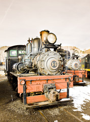 Fototapeta na wymiar stem locomotives in Colorado Railroad Museum, USA