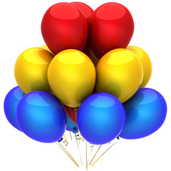 Party balloons beautiful and colorful (red, yellow, blue)