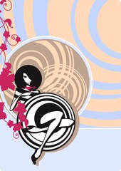 Decorative illustration of a party girl