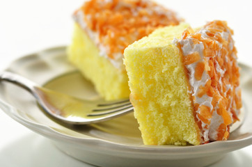 slices of fresh cake on a plate