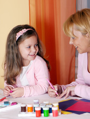 Mother and the daughter mould from plasticine