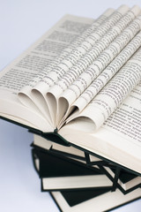 open book over the other books